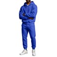 thumbnail image 3 of Zorvxlyn Mens Sweatsuits 2 Piece Set Fleece Oversized Sweatshirt Jogger Sweatpants Set Fall Winter Fuzzy Tracksuit Outfits Jogging Suit Hooded Set Blue S, 3 of 7