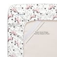thumbnail image 4 of Kids Fun & Bright Printed Microfiber Sheet Sets, Ultra Soft Fitted Sheets with Straps - Unicorns, Full Size, 4 of 5