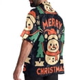 thumbnail image 3 of Christmas Font Men's Short Sleeve Spread Collar Hawaiian Shirts, Casual Printed Button Down Summer Beach Tops, Unisex Men's Shirts, 3 of 6