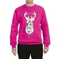 thumbnail image 2 of Deer Rose Animal Lover Unisex Crewneck Graphic Sweatshirt, Fuschia, Small, 2 of 3
