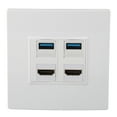 thumbnail image 1 of PlacA de Pared Ethernet de Interfaz Multimedia HD, Ajuste de Ajuste de 4K 60Hz de Alta Velocidad Transmisson 4 Puertos Placa de Pared Para Disco Duro para Computadora, 1 of 7