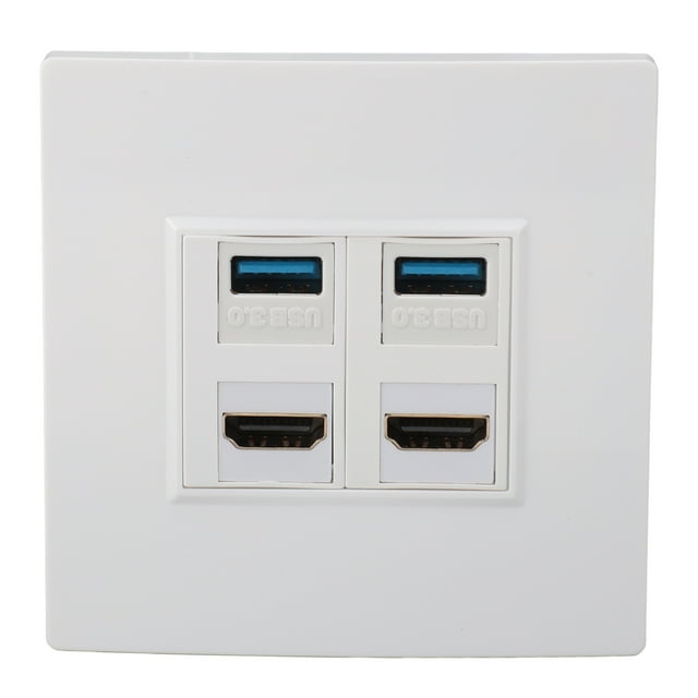 PlacA de Pared Ethernet de Interfaz Multimedia HD, Ajuste de Ajuste de 4K 60Hz de Alta Velocidad Transmisson 4 Puertos Placa de Pared Para Disco Duro para Computadora