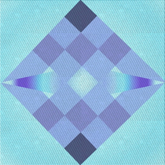 Ahgly Company Indoor Square Patterned Iceberg Blue Area Rugs, 4' Square