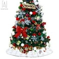 thumbnail image 5 of Gustave 35inch Snowflake Christmas Tree Skirt Snowy White Faux Fur Xmas Tree Skirt for Christmas Decorations Indoor Outdoor New Year Party Supply "Gold", 5 of 8