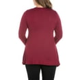 thumbnail image 2 of 24seven Comfort Apparel Women's Plus Size Poised Long Sleeve Swing Tunic Top, 2 of 4