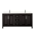 thumbnail image 3 of Wyndham Collection Daria 72" Wood Double Bathroom Vanity in Espresso/Chrome, 3 of 7