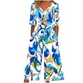 thumbnail image 3 of TaTaai Womens Casual Jumpsuit Short Sleeve V Neck Back Zipper Side Pocket Paisley Print Solid Soft Flowy Romper for Summer Gift, 3 of 5