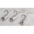 thumbnail image 3 of CRME 1.5" Pearl Paddle Tail Shad Swimbait Fishing Lures for Bass, 3-Count, 3 of 7