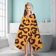 thumbnail image 6 of Yellow and Black Of Leopard Print Hooded Bath Towel，60"x35" for Ages 3 To 12 Kids, Quick Dry Lightweight Soft Microfiber Hood Beach Towel Cover Up for Kids, 6 of 7