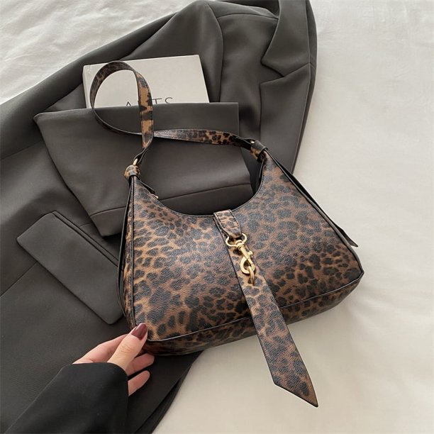 Bolso de hombro informal versátil de moda de estilo coreano para mujer, nuevo estilo de otoño 2025, bolso de axila con estampado de leopardo de alto valor y temperamento.