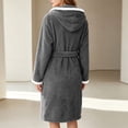 thumbnail image 4 of Sheghy Hooded Long Fleece Womens Robe Thick Absorbent Warm Loungewear Bathrobe, 4 of 7