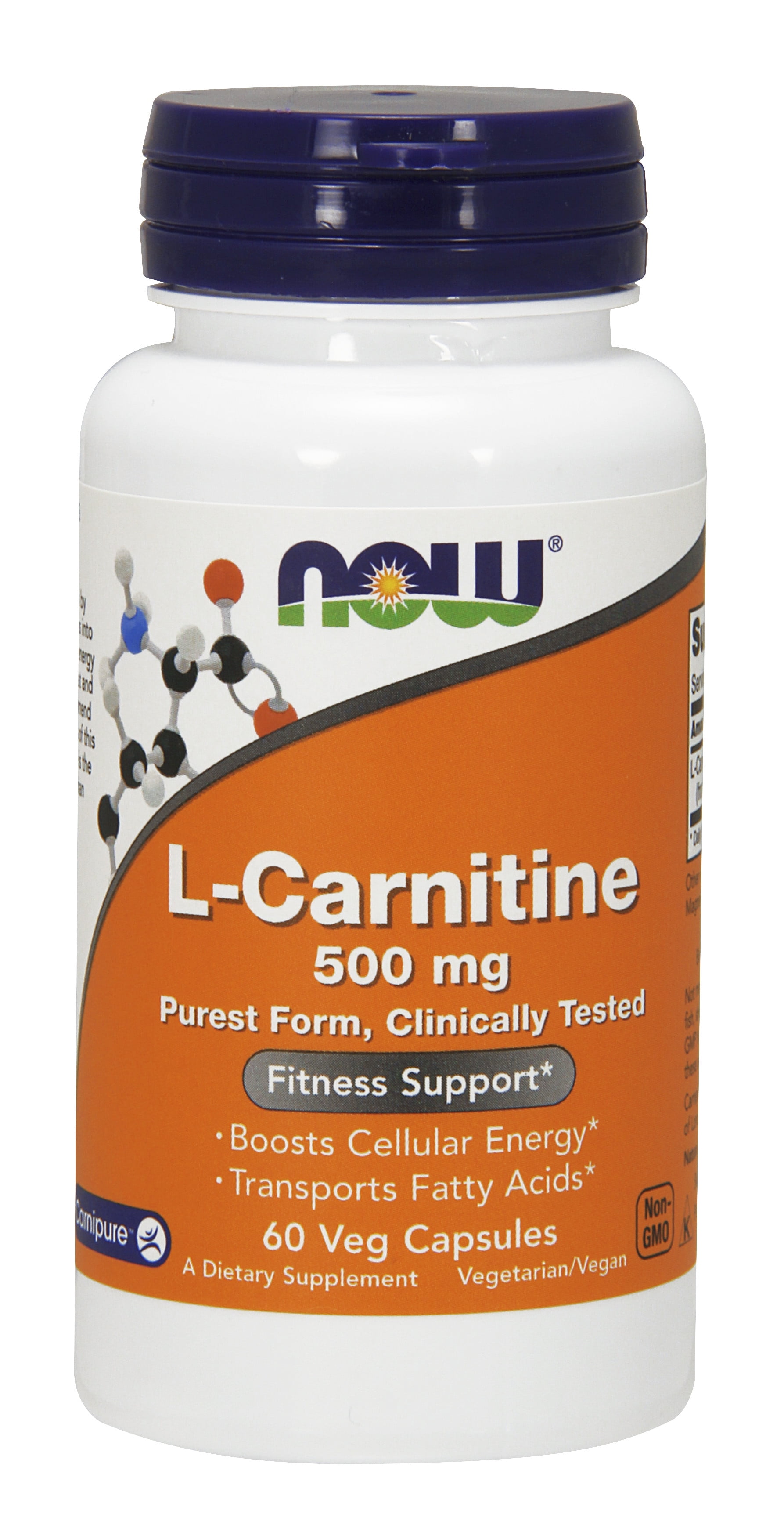 NOW Supplements, LCarnitine 500mg, Purest Form, Amino Acid, Fitness