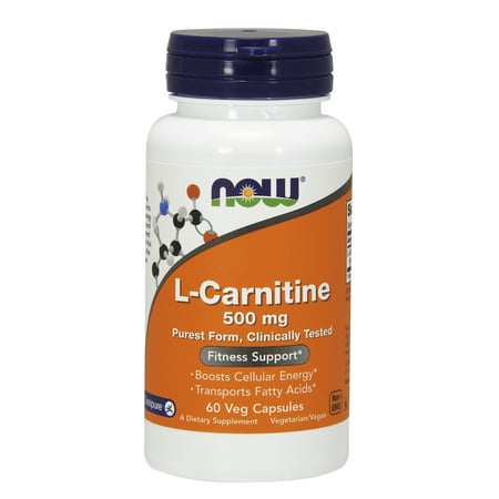 NOW Supplements, L-Carnitine 500mg, Amino Acid, 60 Veg