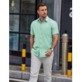 thumbnail image 2 of COOFANDY Mens Short Sleeve Dress Shirts Casual Untucked Shirt Summer Button Down Shirts, 2 of 6