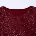 thumbnail image 7 of Fesfesfes Girls Velvet Sequin Long Sleeve Top Blouse Casual Round Neck Shirt for Kids Fashion Basic Solid Color Tee for Children Party Holiday School Daily Wear(Wine,11-12 Years), 7 of 7