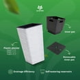 thumbnail image 3 of Worth 2 Pack 22" Tall Plastic Square Tapered Planter with Inside Pots, White, 3 of 10