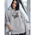 thumbnail image 2 of Butterflies And Leopard Print Sweatshirt Women -Image by Shutterstock, Female 5X-Large, 2 of 4