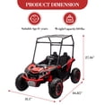 thumbnail image 4 of Accreate 24v Kids' Heavy-Duty Ride Power Wheel, 2-Seater 4wd Mini Golf Cart With Tent, Led Lights, Music, Horn, 3 Speeds, Shock Absorbers, 110 Lbs Capacity, 4 Mph, 4 of 9