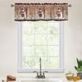 thumbnail image 2 of CUH Xmas Kitchen Valance Christmas Cafe Tier Scarf Slot Top Short Window Curtain Rod Pocket Half Window Drapes Curtain Panel Style-F 2pc-Tier Curtain: W:52''x H:54'', 2 of 6