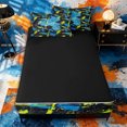 thumbnail image 4 of meiyoeat Dirt Bike Pattern Zipper Twin Comforter Sets with Fitted Sheet and 2 Pillowcases for Teens,Graffiti Print Zipper Bedding Set for Bedroom,Blue Yellow,Reversible, 4 of 6