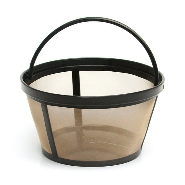 Filtro de Café de Acero Inoxidable Minnieouse Malla 100 Estilo de Cesta Permanente Reutilizable Tono Dorado 10-12 Tazas