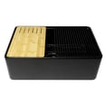 thumbnail image 4 of Évier de Ferme en Argile Incendiaire Noir Mat 30 Pouces x 20 Pouces avec Accessoires, 4 of 8