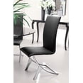thumbnail image 5 of Side Dining Chair, Set of 2, Faux Vinyl Leather, Steel, Black, Chrome, Bar Kitchen Pub Cafe Bistro Hotel Restaurant Hospitality, 5 of 10