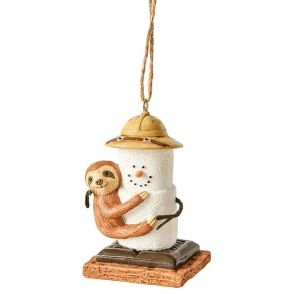 Ganz MX179702 S'Mores Sloth Decorative Hanging Ornament, 3.25 Inches Height, Multicolor
