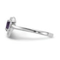 thumbnail image 4 of Solid 14k White Gold 5x3mm Pear Amethyst Purple February Gemstone VS Diamond Engagement Ring Size 6.5, 4 of 6