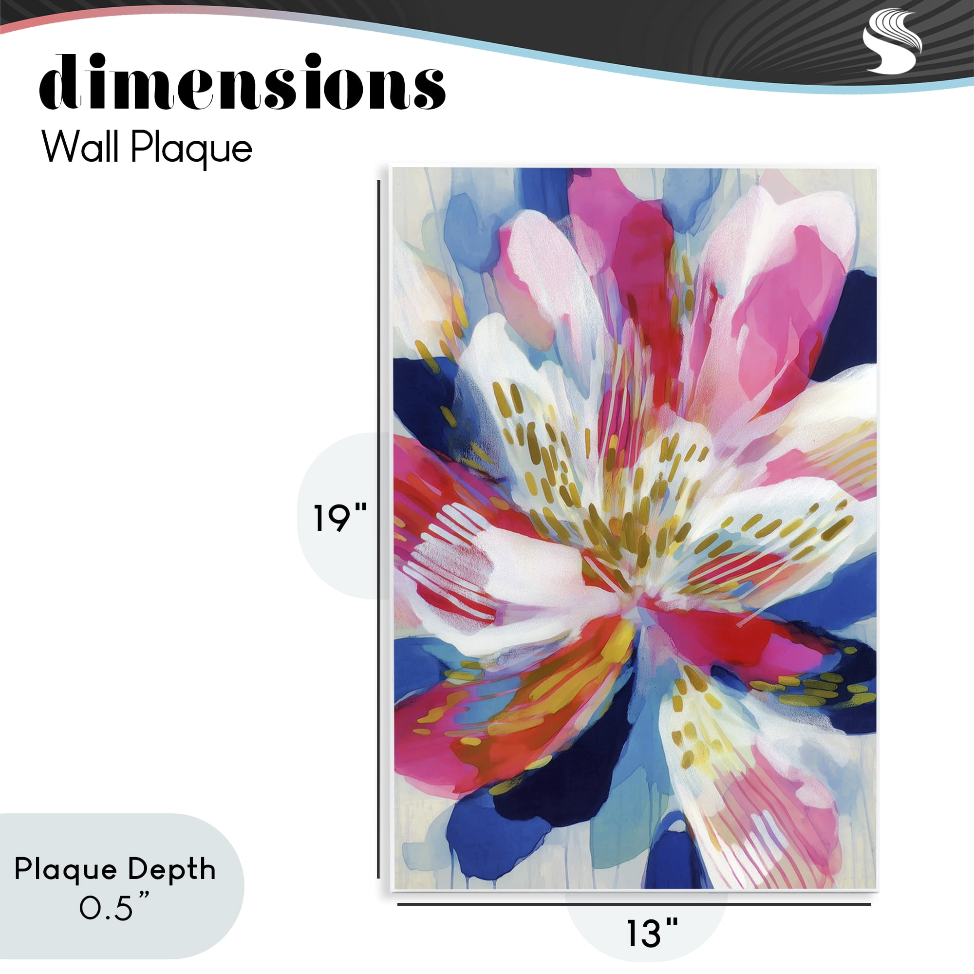 Stupell Industries Lily In Pink & Blue Wall Plaque Art, design by Chromatic Storm Studio