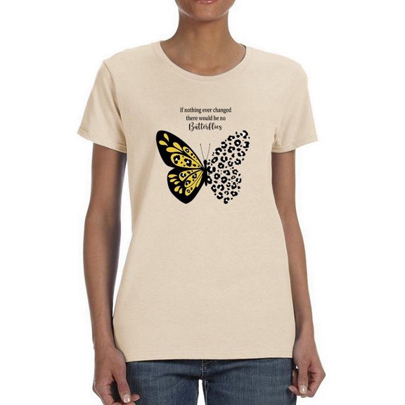 Leopard Butterfly Quote T-Shirt Women -Image by Shutterstock, Female x-Large