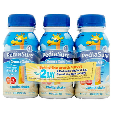 PediaSure Grow & Gain Nutrition Shake For Kids, Vanilla, 8 fl oz (Pack of 6)
