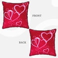 thumbnail image 7 of Velvet Decorative Throw Pillow Covers Set of 2, Soft Square Cushion Cover with Invisible Zipper Romance Valentine Pink Love Heart Printing, 16"x16", 7 of 7