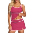 thumbnail image 3 of HVOBTTY Summer Women's 3 Piece Tankini Swimsuit Set Printed Built In Pad Top Brief and Cover Up Suits, 3 of 5