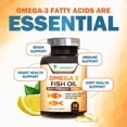 thumbnail image 4 of Omega 3 Fish Oil Supplements - 2400mg Fish Oil Per Serving - Triple Strength Omega-3 with EPA & DHA Fatty Acids - Natural Heart, Brain & Immune Support - Wild Caught, Bottled in USA - 240 Softgels, 4 of 9