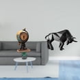 thumbnail image 2 of Figura decorativa moderna de toro con globo terráqueo, estatua, reloj de mesa coleccionable de resina, adorno para oficina, estante, dormitorio, armar, 2 of 8