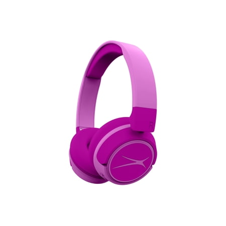 Altec Lansing 2-in-1 Bluetooth Kid-Safe Headphones, Princess Pink