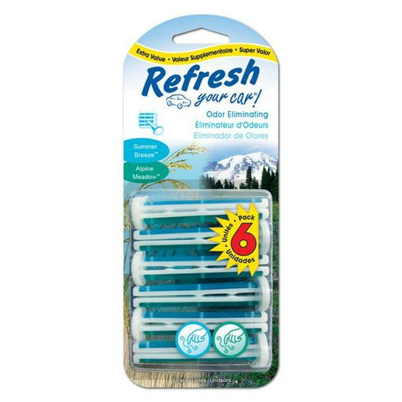 Refresh your car! Summer Breeze/Alpine Meadow Vent Sticks, 6 Pack