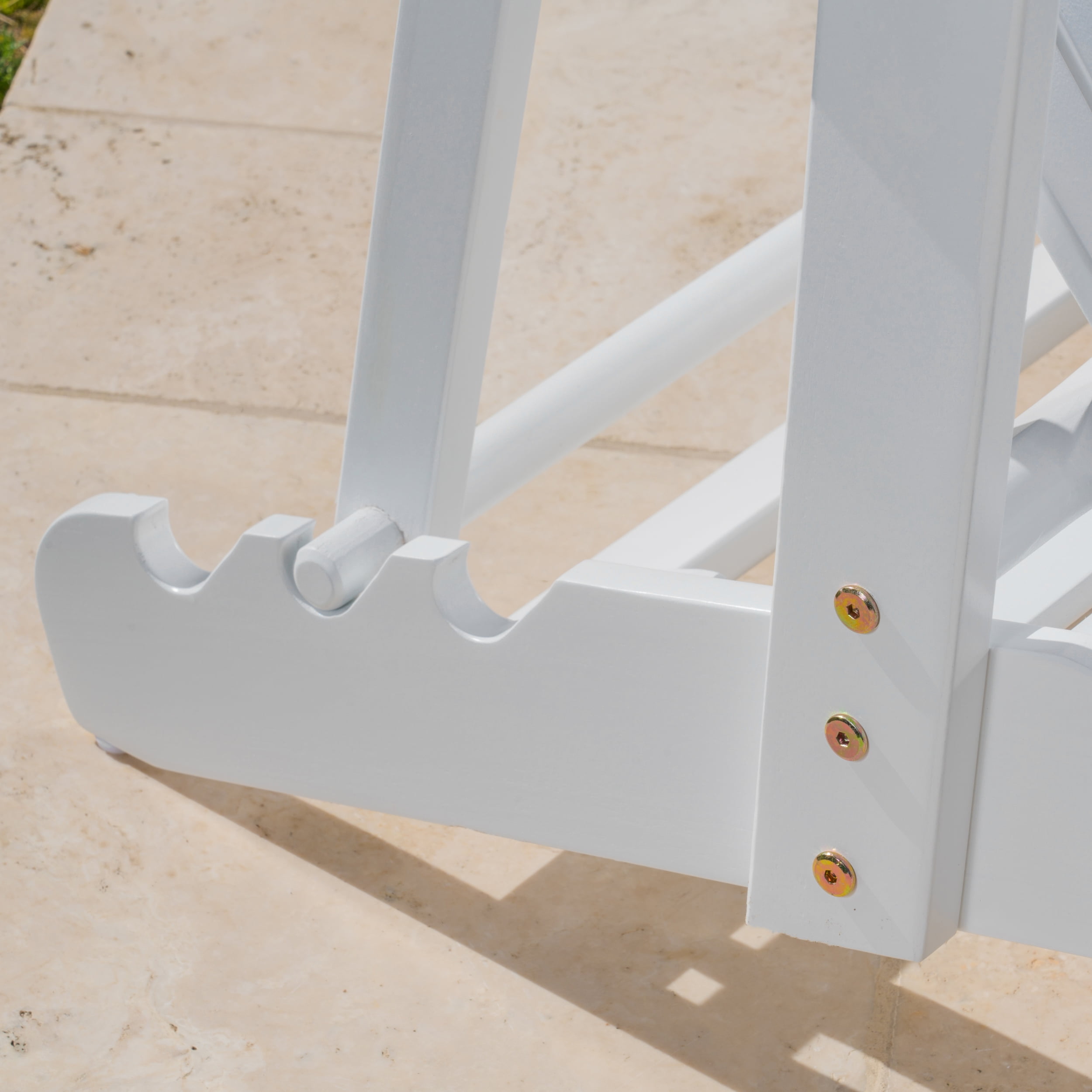 Munoz Reclining Wood Adirondack Chair with Footrest, Set of 2, White