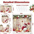 thumbnail image 3 of FRAMICS Christmas Snowman Shower Curtain Sets with Rugs, 16 Pc Xmas Tree Wood Barn Door Bathroom Sets, Rustic Winter Waterproof Fabric Bathroom Decor with Hooks, 3 of 8