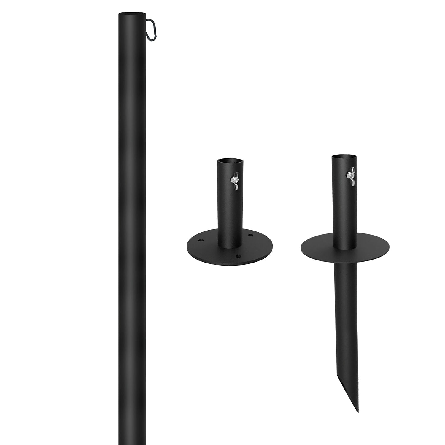 Excello Global Products Bistro Pole for String Lights Black (EGP-HD-0429)