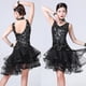 thumbnail image 1 of de Baile Latino con Lentejuelas Impreso Floral de Malla Leotardo de Gimnasia para Ballet Yinane Vestido de baile, 1 of 8