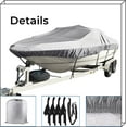 thumbnail image 2 of ALL-CARB Heavy Duty PEVA Waterproof Cotton Boat Cover Replacement for Ski Bass Boat Gray, 2 of 7