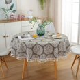thumbnail image 1 of Nappe en Polyester et Coton 120Cm/150Cm avec Franges, Nappe à Carreaux Rouge, 1 of 5
