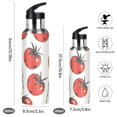 thumbnail image 2 of Cute White Cats and Tomatoes Sports Bottle with Straw Stainless Steel Water Jug Portable Thermal Cup Leak-proof 1000ML, 2 of 9