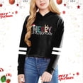 thumbnail image 2 of SGMVNU Kids Hoodies 2025 Fall Clothes Kids Crop Tops Girls Happy Letter Print Long Sleeve Fashion Hoodies Pullover Sweatshirts Hooded Fall Tops(Size 12-13 Years, yk251203_3-Black), 2 of 4