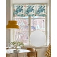 thumbnail image 4 of Teal Coastal Turtle Kitchen Valances for Windows Farmhouse Linen Window Valance Curtain for Living Room Window Treatment Vintage Summer Beach Nautical Coral Valance Rod Pocket Topper, 60 x 18 Inch, 4 of 6