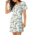 thumbnail image 2 of Naloa Golfing Clubhouse Print Women Nightgowns,Womens Loungewear,Short Sleeve Sleepwear,Comfy Ladies Nightdress, 2 of 6