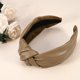 thumbnail image 2 of Diademas de cuero de PU anudadas cruzadas, diadema ancha de moda antideslizante para mujeres, marrón, 2.78''x1.73'', 2 of 7
