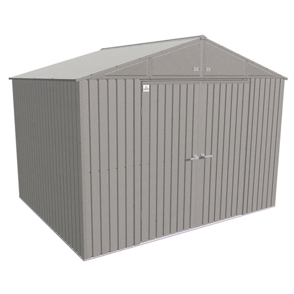 Elite Steel Storage Shed, 10X8, Cool Grey